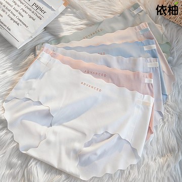 【免運🔥台灣出貨】冰絲無痕內褲 內褲女生 波浪無感涼感 透氣透氣舒適 一片式女士內褲 學生內褲 女士中腰三角褲 少女內褲