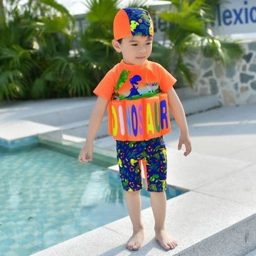 浪蝶伊兒童浮力泳衣男孩嬰兒學游泳寶寶幼兒女童連體漂浮泳衣泳裝