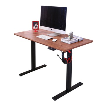 BuyJM MIT低甲醛無銳角無段式電動升降桌(寬130x60公分)/書桌/電腦桌柚木色