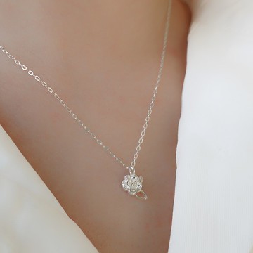 Birth Flower May 5月誕生花純銀項鍊 蝴蝶蘭/Orchid