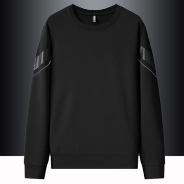 春秋衛衣男圓領套頭衫韓版潮流休閑上衣寬松大碼彈力運動長袖T恤