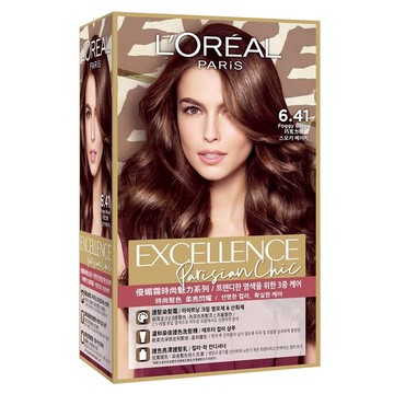 L'OREAL PARiS 巴黎萊雅 台灣公司貨 優媚霜時尚魅力系列染髮霜  6.41 巧克力棕  1盒