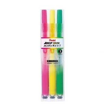 【Pentel飛龍】SXNS15-3 自動螢光筆套組   1.0~4.5mm  3色裝/組