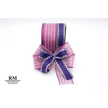 特惠套組粉紫色格子裙配色套組/禮盒包裝/蝴蝶結/手工材料/緞帶用途/緞帶批發