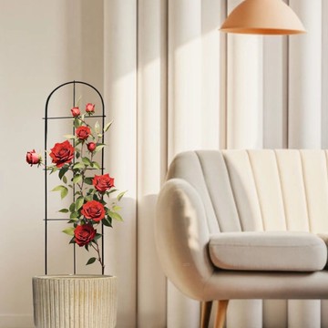 鐵線蓮藤架薔薇月季種植花園柵欄戶外花架支撐桿鐵藝植物攀爬223-YJ 公司貨