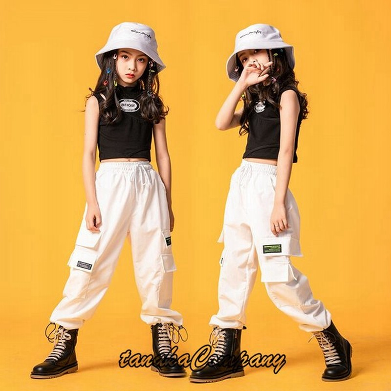 贅沢品 ダンス 衣装 ヒップホップ Tシャツ ダンストップス Hiphop キッズダンス衣装 上下セットアップ ステージ衣装 ジャズダンス ウエア 子供 服 スポーツウェア