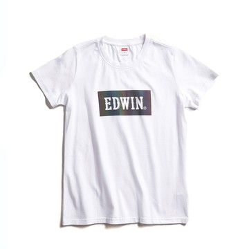 EDWIN｜女裝｜七彩印刷印花短袖T恤