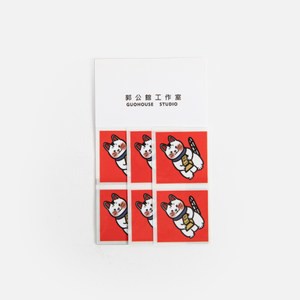 郭公館工作室  斗方小貼紙-招財貓