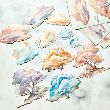 現代包裝 - 雲朵紙質貼紙
