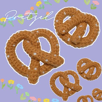 蝴蝶餅Pretzel Mood! 手工毛線編織蝴蝶餅吊飾胸針