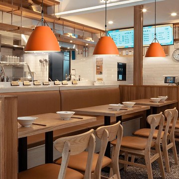 單頭餐廳吊燈 網紅橙色北歐工業風創意簡約吧臺飯店火鍋店鋪商用單頭吊燈燈罩