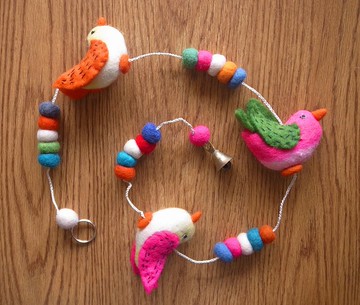 居家裝飾 羊毛氈 手工製作 門簾 鈴鐺 掛飾 動物 鳥