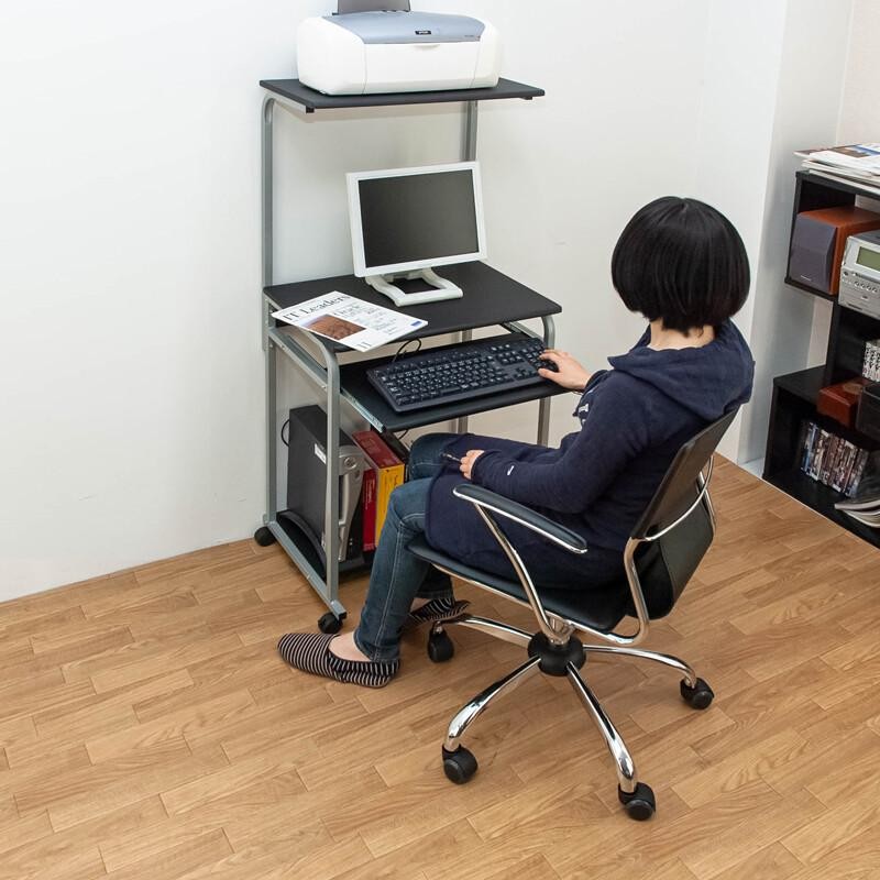 棚付き PC DESK 60cm スリム パソコンデスク PCデスク パソコンラック