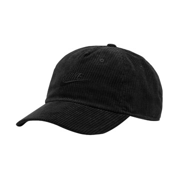Nike 帽子 Club 男女款 燈芯絨軟帽 運動帽 棒球帽 休閒帽 復古帽 老帽 燈芯絨 可調式 刺繡 Logo 全黑