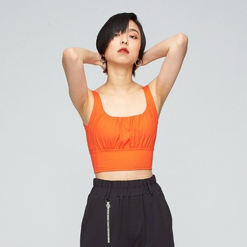 ULTRACOOL-涼感抽皺Bra背心(女)-甜橙
