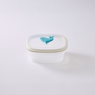 【仁舟淨塑】《石虎鯨魚》矽密盒 - 長方600ml 鯨魚_撞色款 | 保鮮盒/微波便當盒/矽膠餐盒