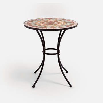 莫比爾馬賽克金屬圓桌-橘紋