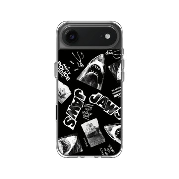 iPhone Air Clear Case（相機按鈕） 透明 - Jaws - 大白鯊 - 黑白圖案