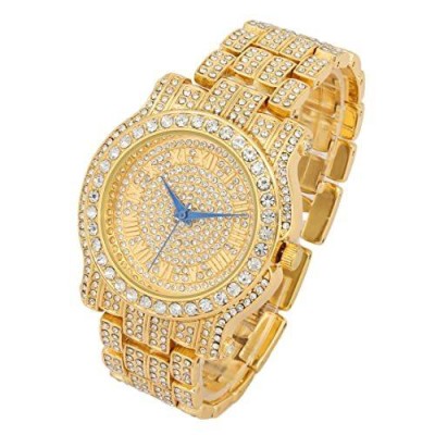 究極のゴールドIced OutヒップホップBling Bling Watch???l0504