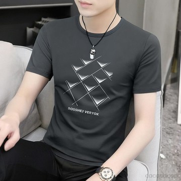 🔥【新品上新】休閒運動短袖套裝男士百搭夏季新款男士短袖t恤印花t恤寬鬆帥氣短袖韓版潮流時尚短袖t恤運動修身
