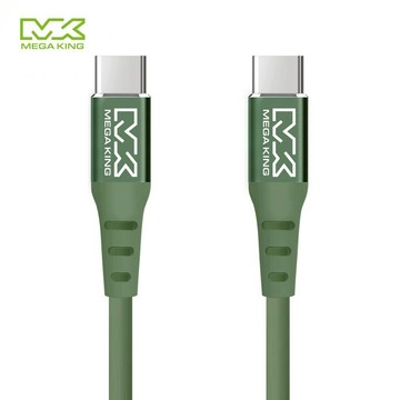 MEGA KING C to C 傳輸充電親膚線 1M 軍綠