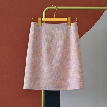 小個子半身裙2026年新款女秋季小香風粉色短裙高腰顯瘦彩色a字裙