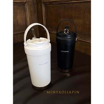 陶瓷內膽保溫杯女生高顏值吸管杯子男生咖啡隨行杯2026新款熱水杯