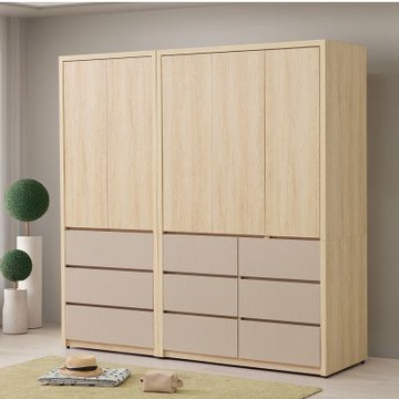 MUNA家居  芋香金6.6X6.7尺開門衣櫥組/XC02+XC04  199.3X60X202cm