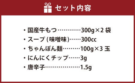  博多 もつ鍋 味噌味 3人前 もつ ちゃんぽん麺