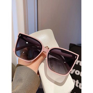 新款少女粉色偏光太陽鏡女高級感遮陽防曬墨鏡男士大臉方形遮陽鏡