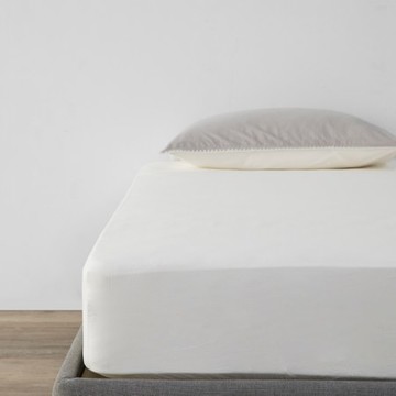 艾禮思200織水洗棉床包雙人 白