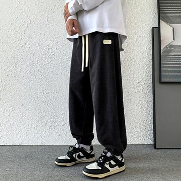 褲子男春秋季韓版潮流寬松束腳運動衛褲2025新款潮牌九分休閑長褲