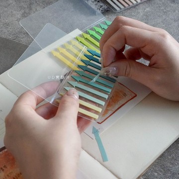 UDlab｜馬卡龍色系索引貼｜5色可選 藍紫 灰杏 黃綠｜箭頭 直條｜便利貼 標籤貼 索引標籤 AN01-006