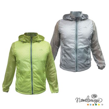 日本namelessage無名世代男款抗UV防風輕薄外套(亮綠/白)_71M301