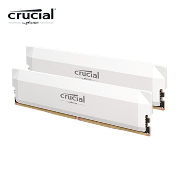 美光 Micron Crucial PRO D5 6000 32G(16G*2)超頻(雙通)(白散熱片)