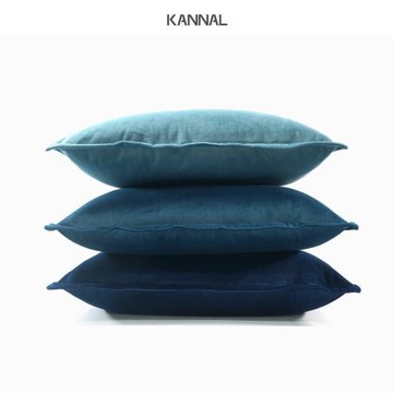 『BULE』煙灰藍孔雀藍色奢華真絲絨抱枕北歐沙發靠枕樣板間靠包