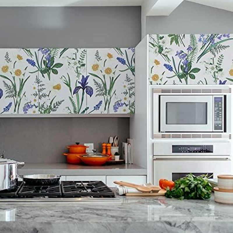 壁紙シール 花柄 リメイクシート インテリア シール 厚手 はがせる壁紙 蘭 葉 田園風 おしゃれ のり付き 幅41cm 通販 Lineポイント最大0 5 Get Lineショッピング