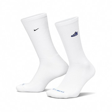 Nike 長襪 Everyday Plus Cushioned 白 藍 刺繡 厚底 中筒襪 休閒襪 襪子 FQ0326-100