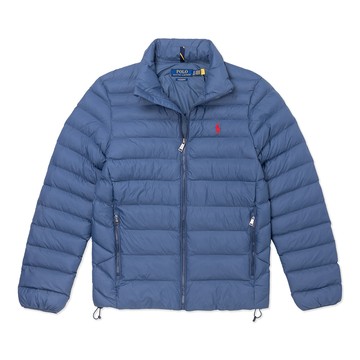 RALPH LAUREN POLO RL 熱銷刺繡小馬化纖絨外套-藍灰色