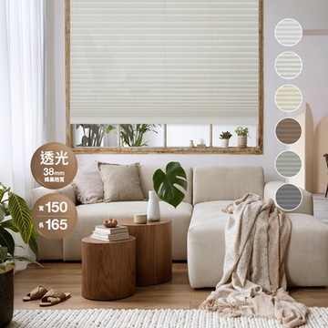 【REGAL芮格居家】蜂巢簾無段下開150X165cm-格寬38mm透光(12BOTTLE窗簾/無拉/風琴簾)