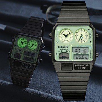 CITIZEN星辰 Chronograph系列 夜光型者 復古多功能腕錶 32.5*40.6mm / JG2147-85X