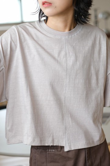 穿反了棉質短版TEE - 3色 - 穿反米