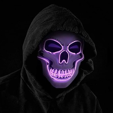 【台灣公司 可開發票】白色骷髏發光面具LED萬圣節恐怖嚇人鬼臉抖音攝影DJ面罩網紅酷炫