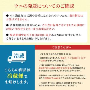 ふるさと納税 北海道 利尻島産 塩水生うに（ムラサキウニ）100g×1パック [2024年6月出荷開始先行受付] ウニ 塩水ウニ 北海道利尻町