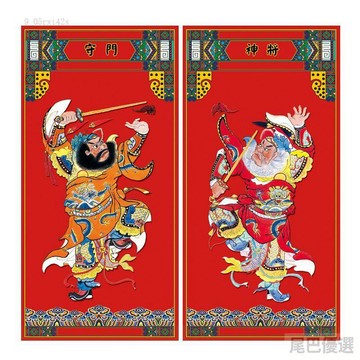 💖嚴選優品2026年春節馬年鍾馗秦瓊尉遲恭自粘門神門貼家用年畫大門貼畫裝飾