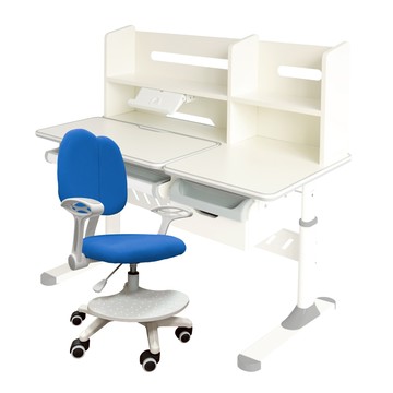 E-home 灰色GUYO古幼兒童成長桌椅組藍色