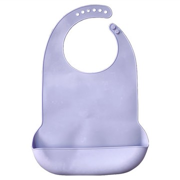 [福利商品]22-6_e-dot-成人防水便攜矽膠圍兜-照護圍兜-口水巾-紫色-1個