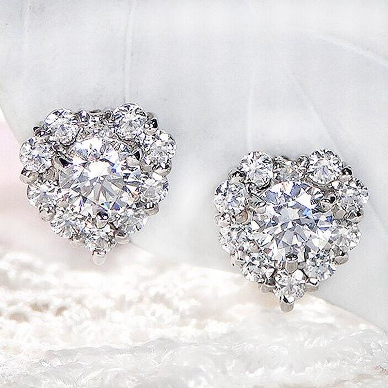 最終値下げ、ハートキュウ、ダイヤ、Pt900ピアス Pt900 0.34ct ダイヤモンド ハート ピアス プラチナ キュート