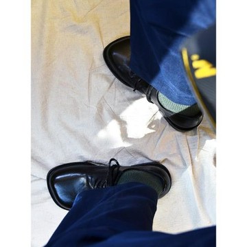 異形方頭 昱谷®y2k先鋒洗水馬皮鞋 原宿青春 固特異德比vibe頹廢