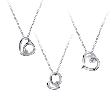 彩糖鑽工坊 14K 愛心鑽石項鍊 3選1 情有獨鍾系列  (天然鑽石)